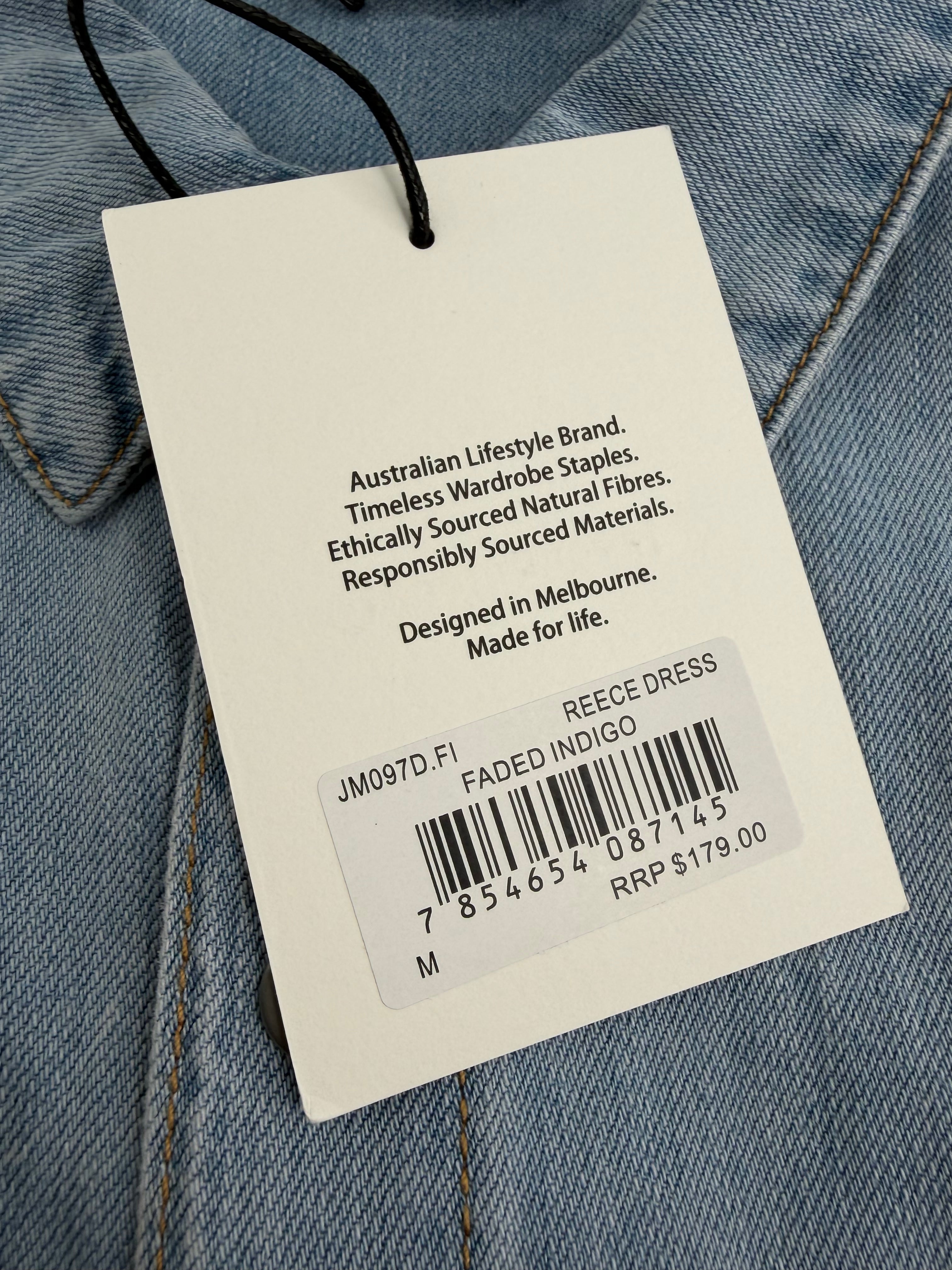 Jac & Mooki Faded Indigo 'Reese' Shirt Dress  NWT - M