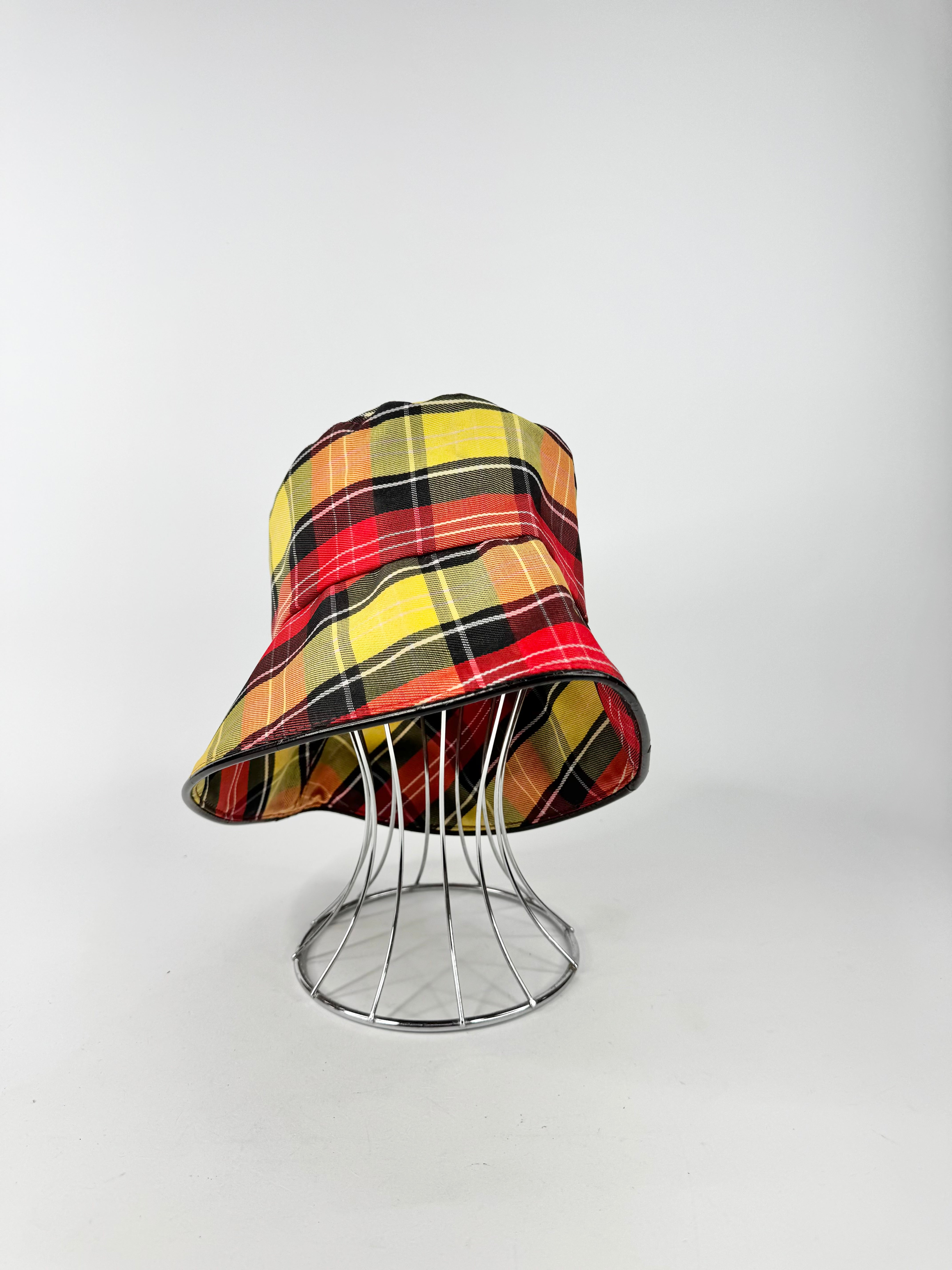 Catherine Manuell Bright Yellow Plaid Bucket Hat