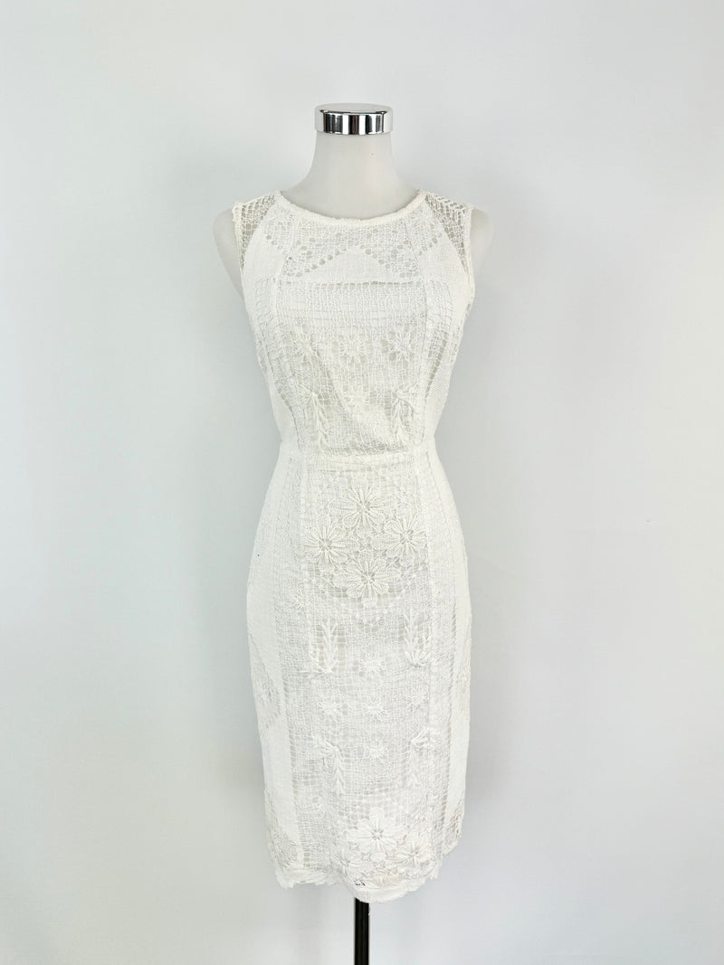 Nevenka White Lace Bodycon Dress - AU8