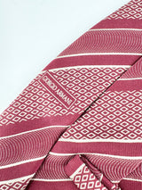 Giorgio Armani Red & White Striped Tie