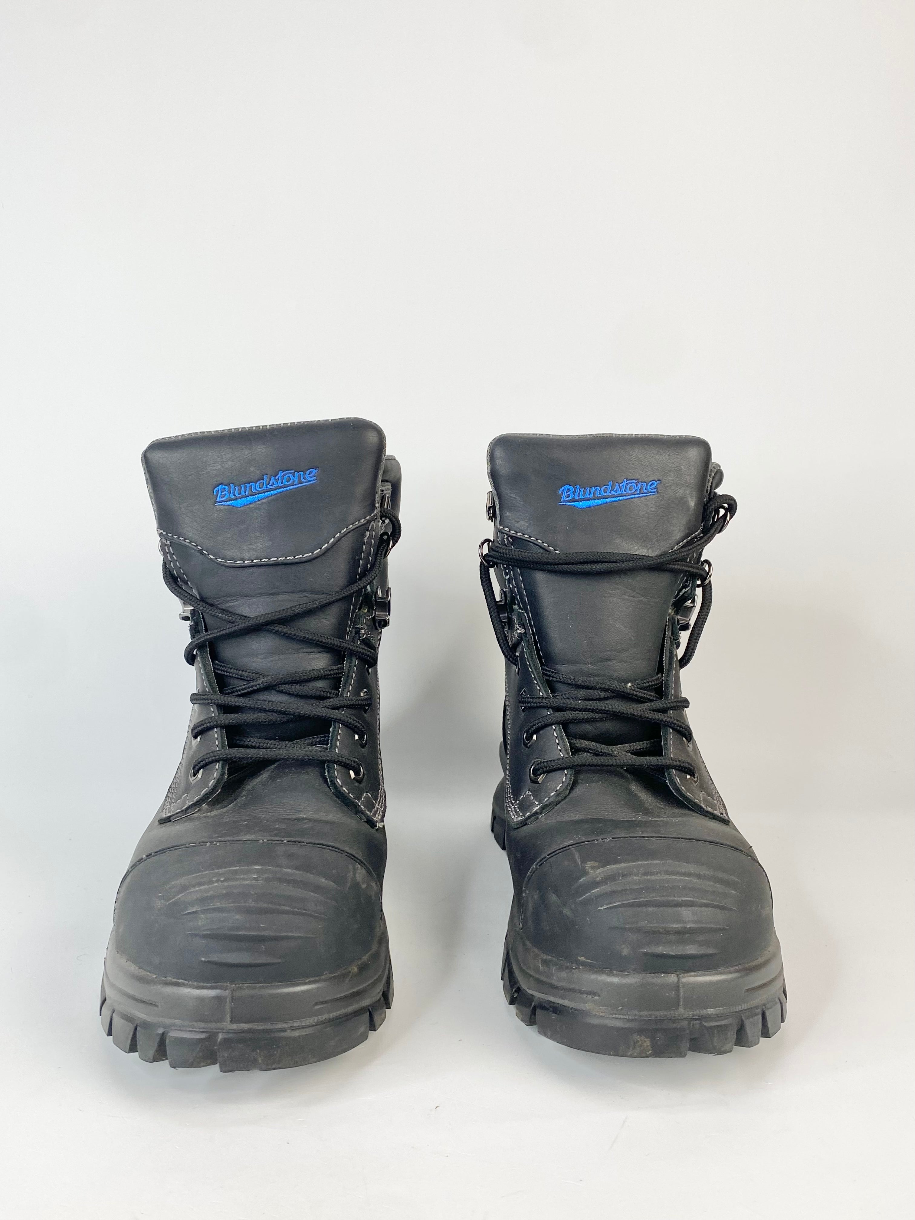 Blundstone 997 Black Leather Water-Resistant Safety Cap Safety Boots - 8