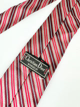 Christian Dior Monsieur Red Striped Silk Tie