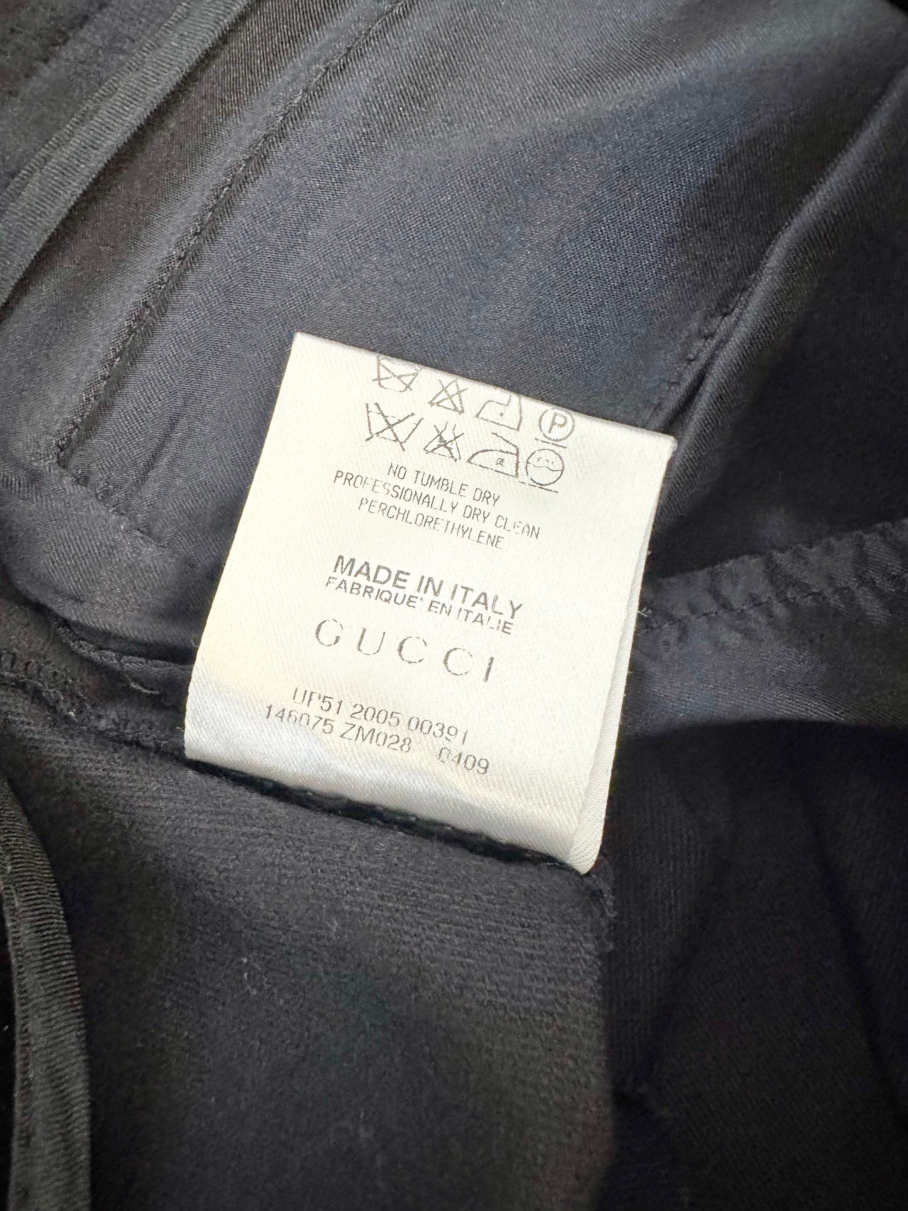 Gucci Black Velvet Horsebit Slacks - AU8/10
