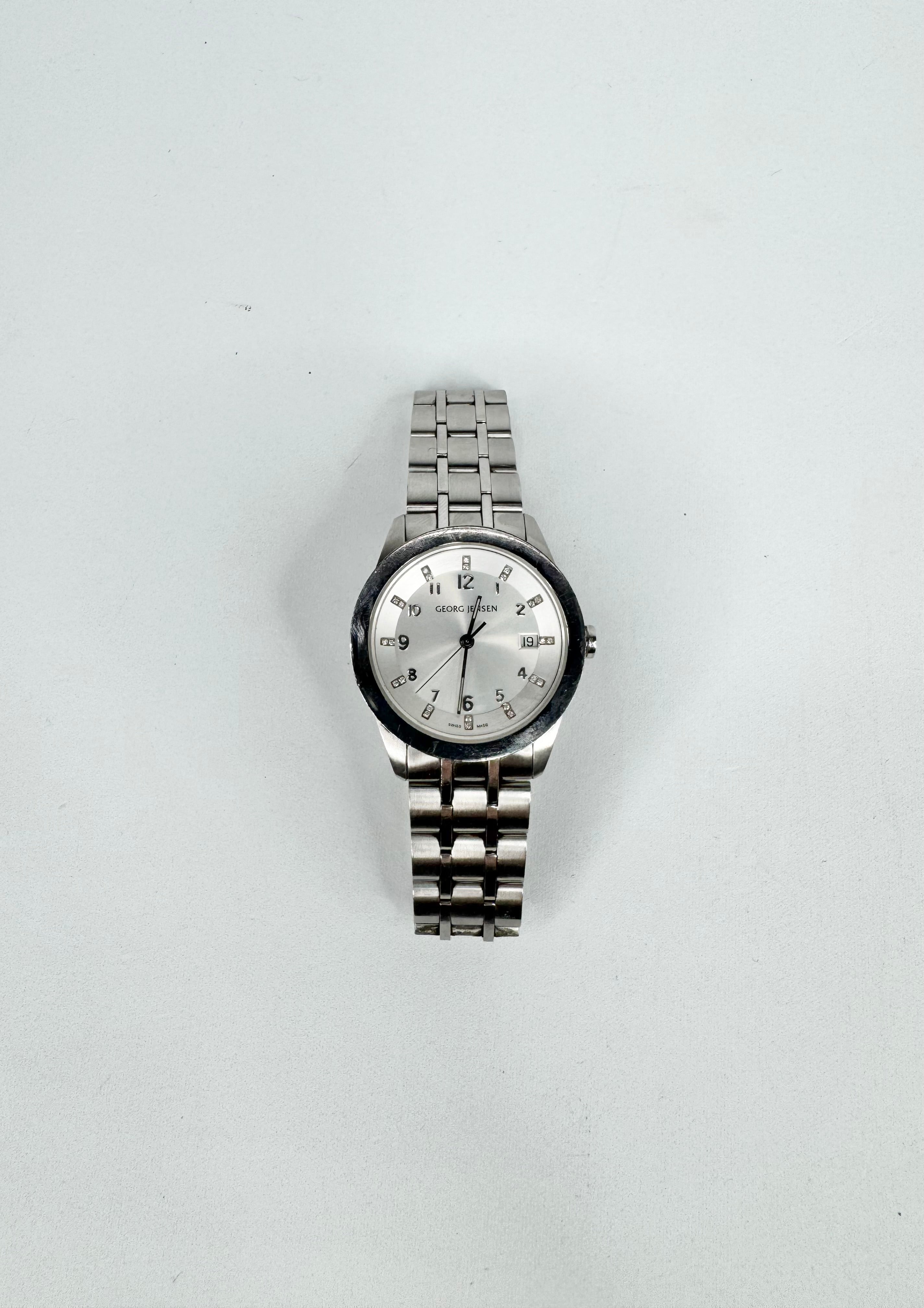 Georg Jensen Design Barth Silver Tone Design Barth Swiss Made Watch