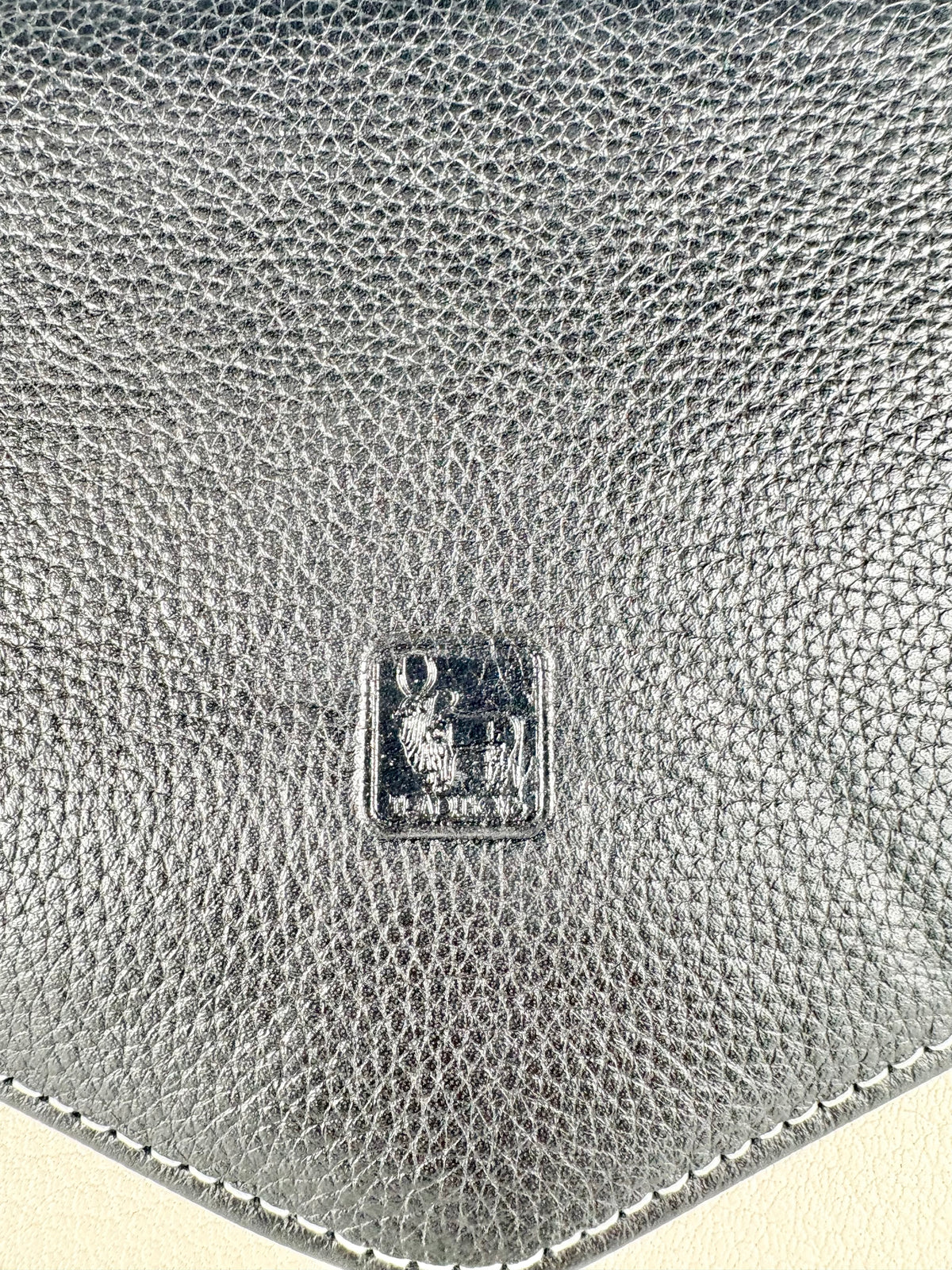 Traditions Black, Beige & White Leather Shoulder Bag