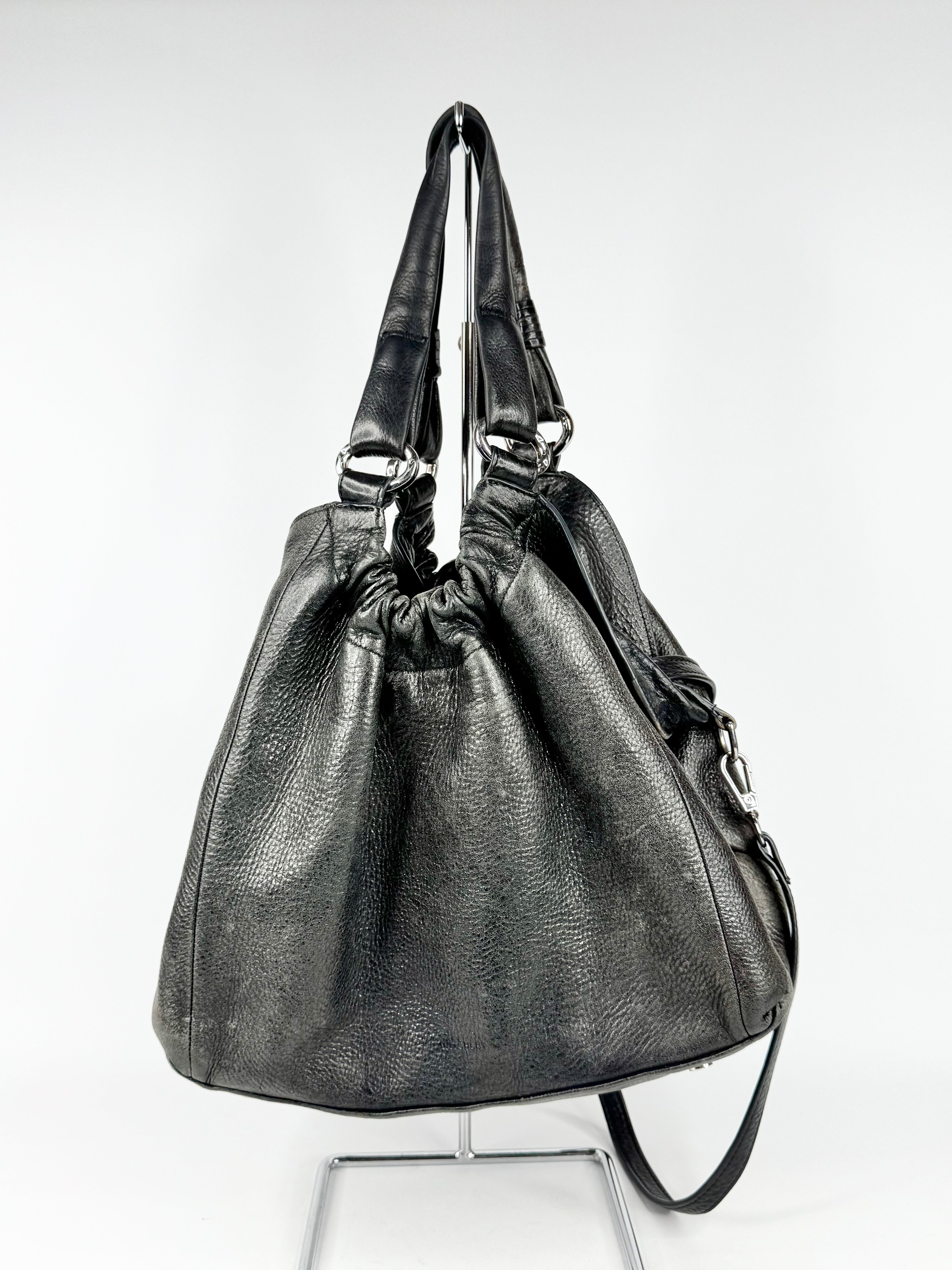 Witchery Black Grained Leather Shoulder Bag