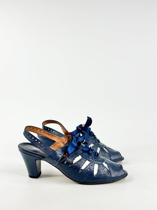 Re-Mix Navy Blue 'Bloomsbury' Shoes - EU40