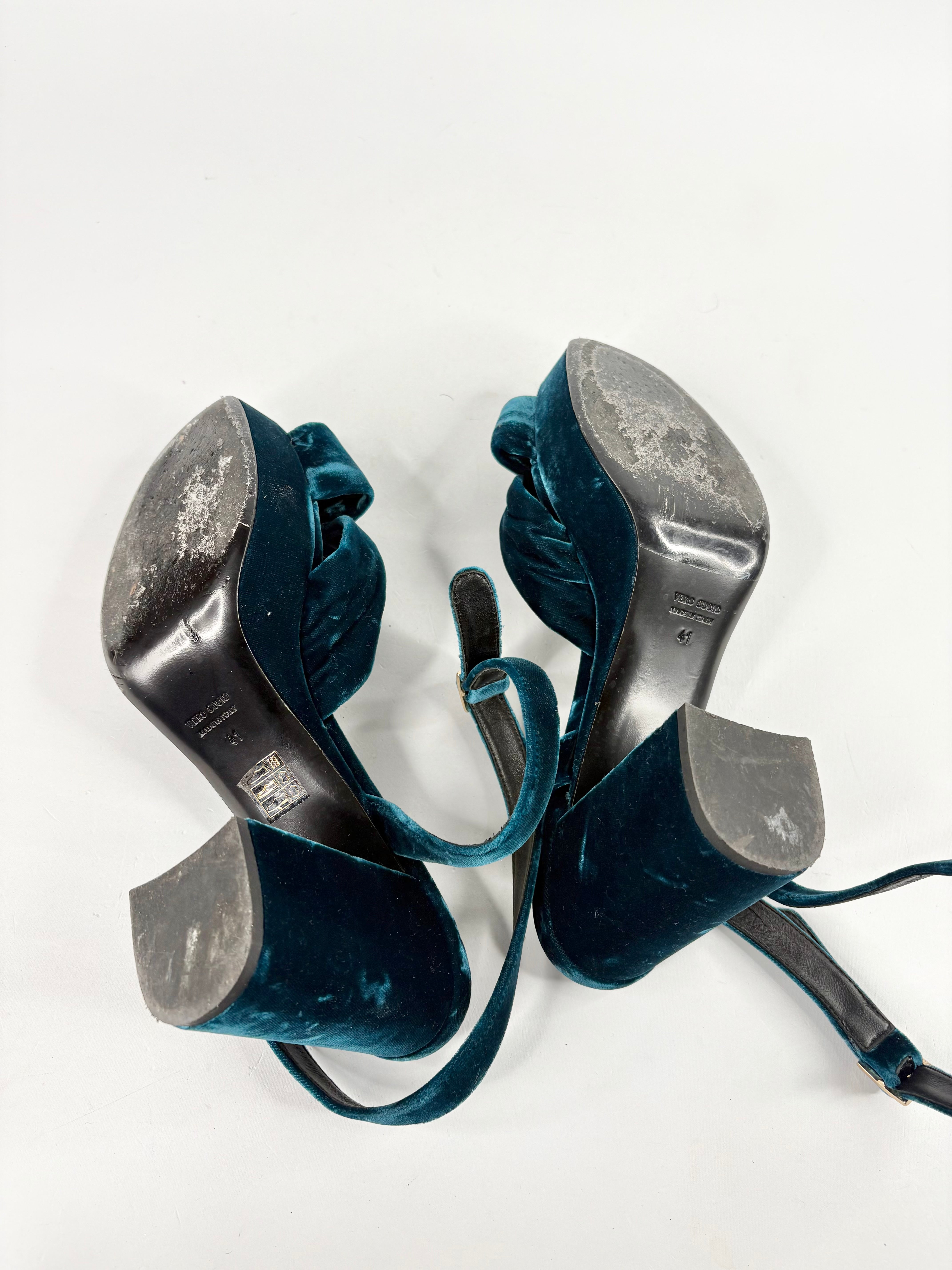 Husk Blue Velvet Sandals - EU41