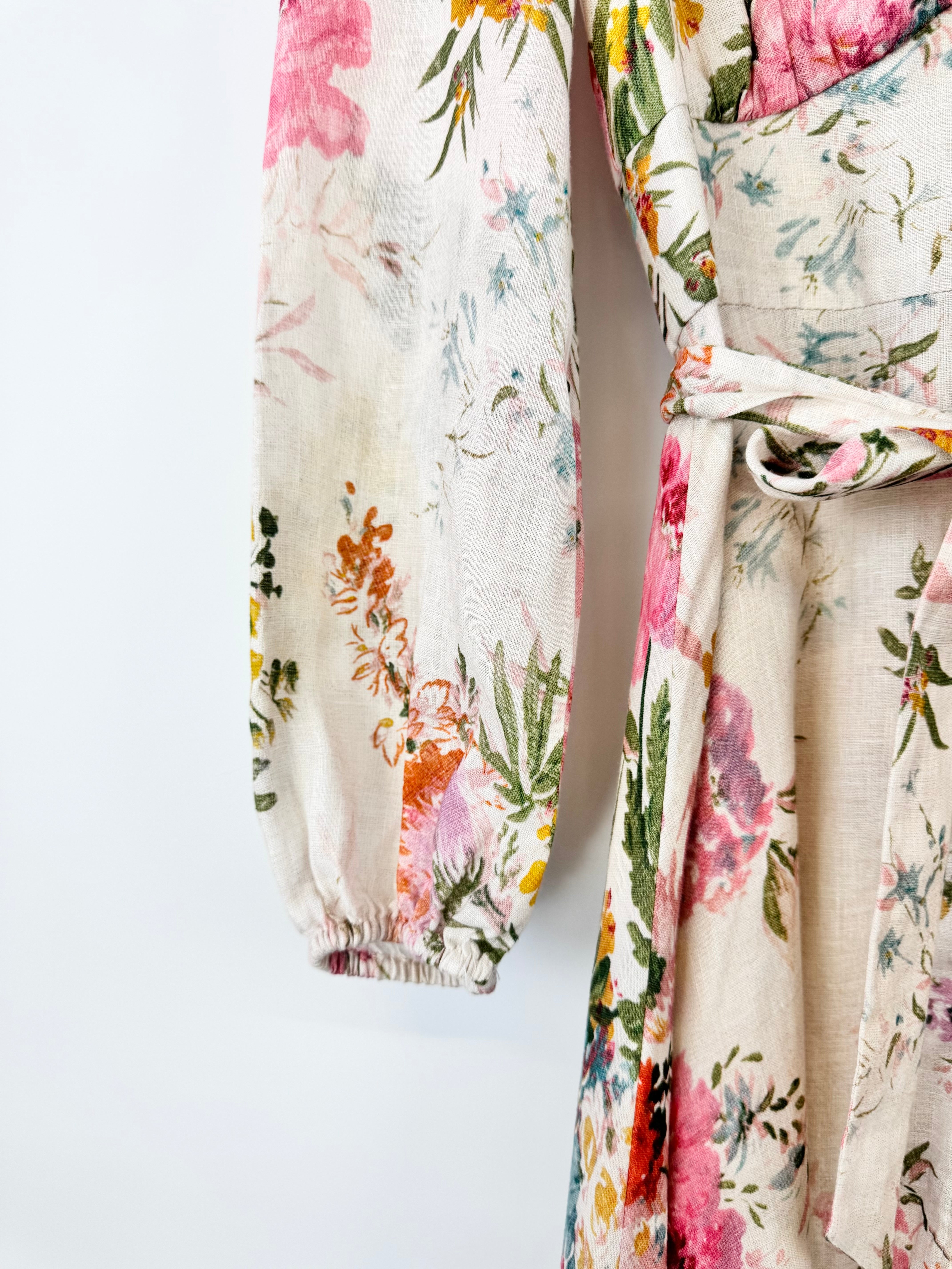 Zimmermann 'Heathers Plunge' Linen Maxi Dress - AU6/8