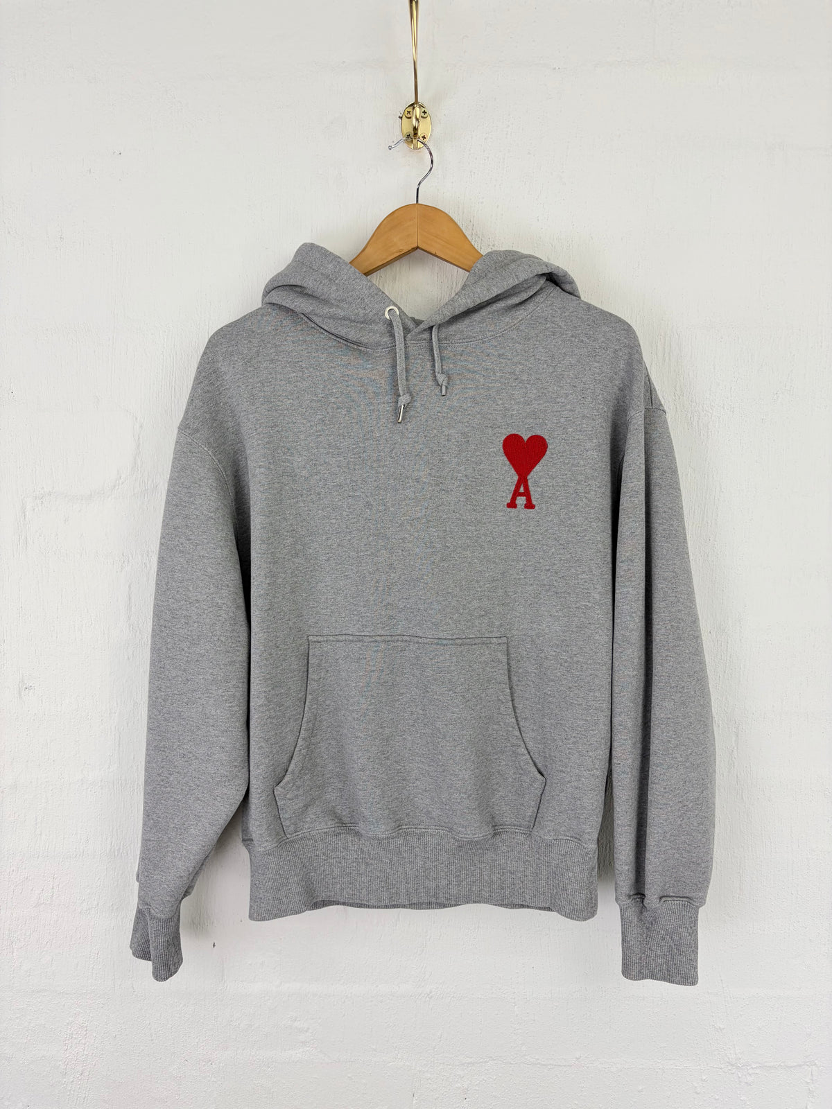 Ami Alexandre Mattiussi Grey Ami de Cœur Embroidered Hoodie - L