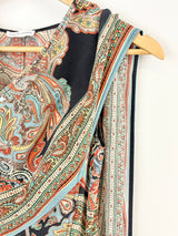 Scanlan Theodore Navy & Paisley Print Silk Jumpsuit - AU8