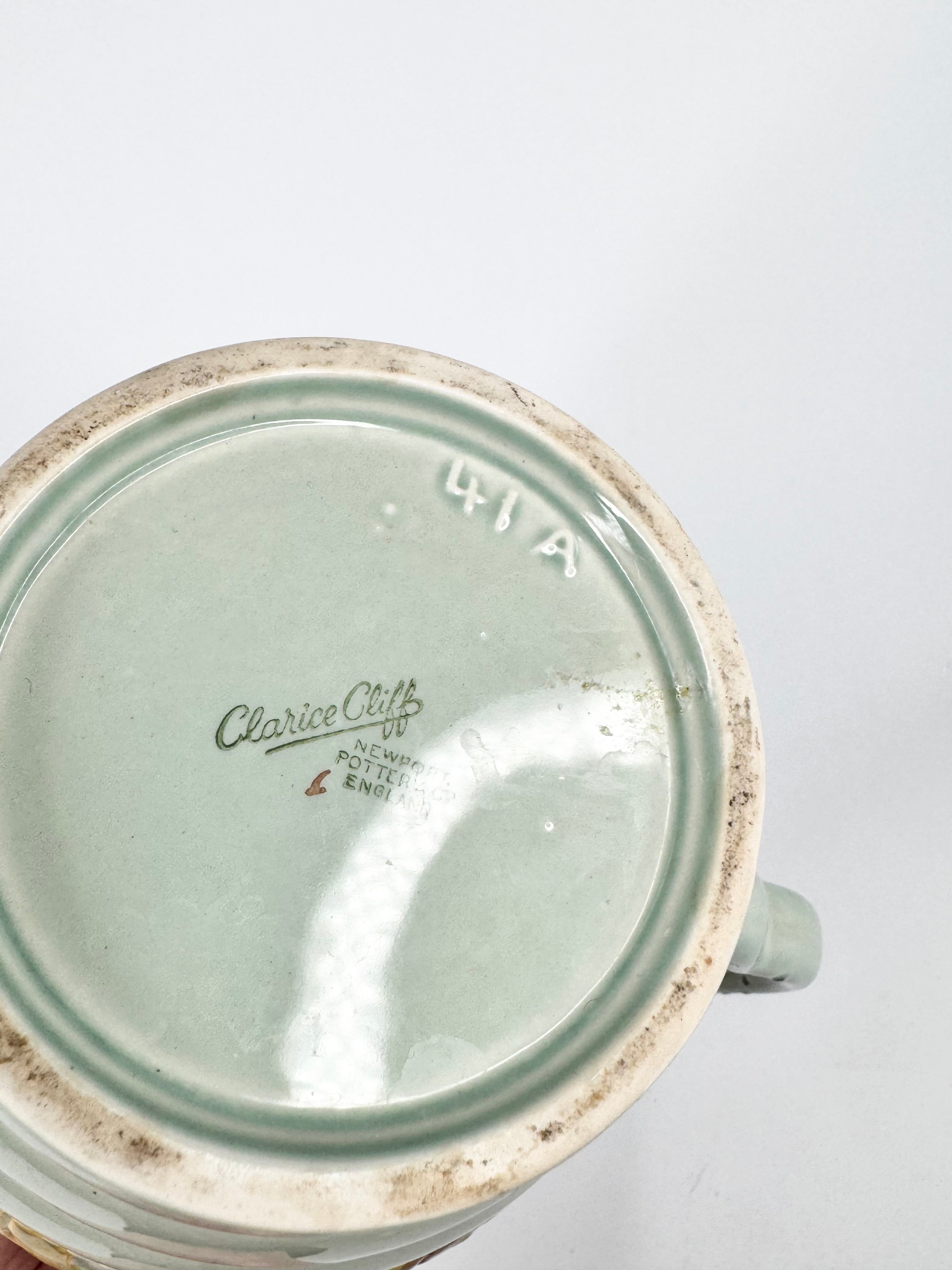 Vintage 1935 Clarice Cliff Celadon Glazed Ceramic Jug