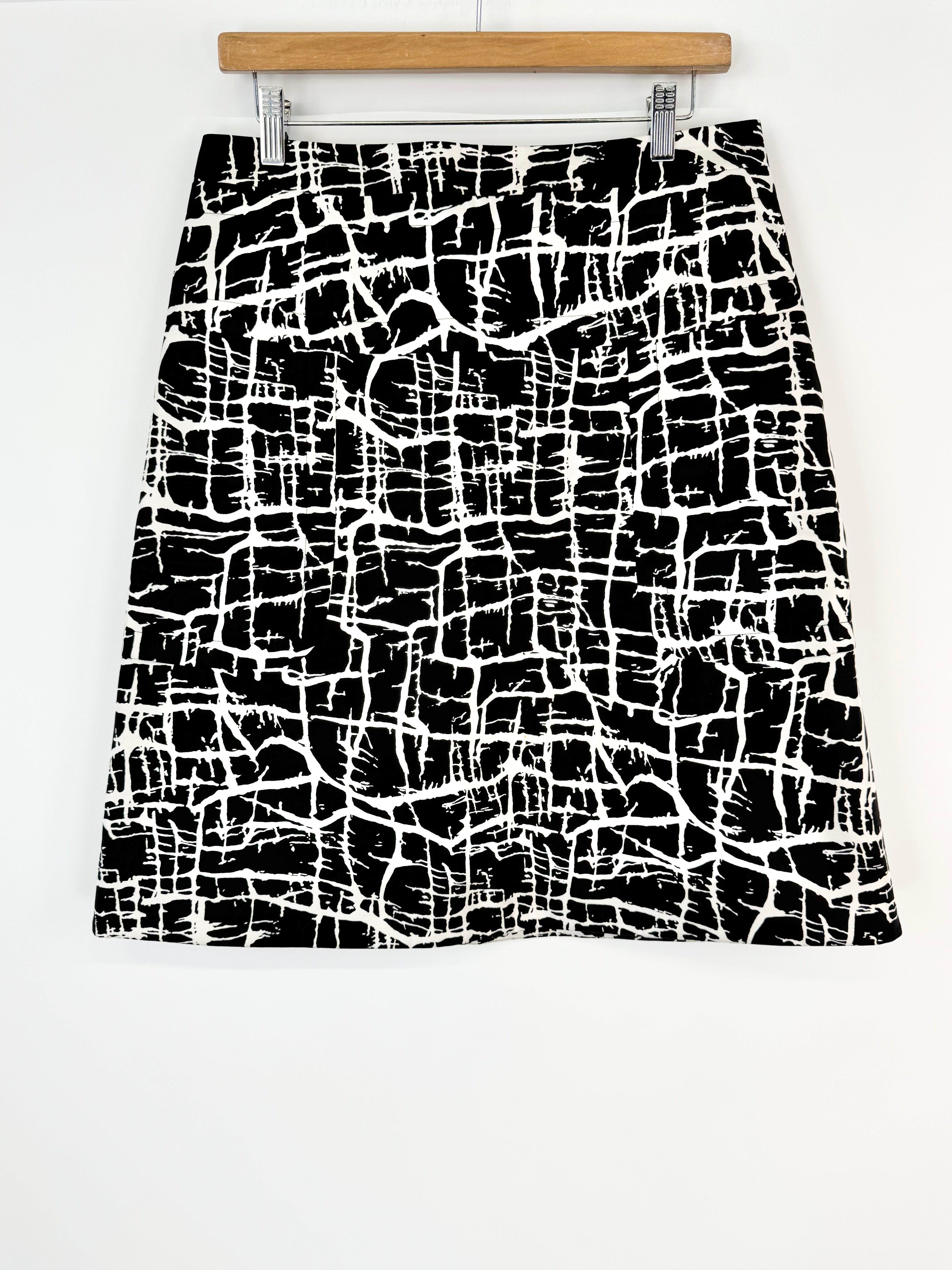 Marni Black and White Abstract Geometric Patterned Mini Skirt - AU10/12