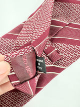 Giorgio Armani Red & White Striped Tie