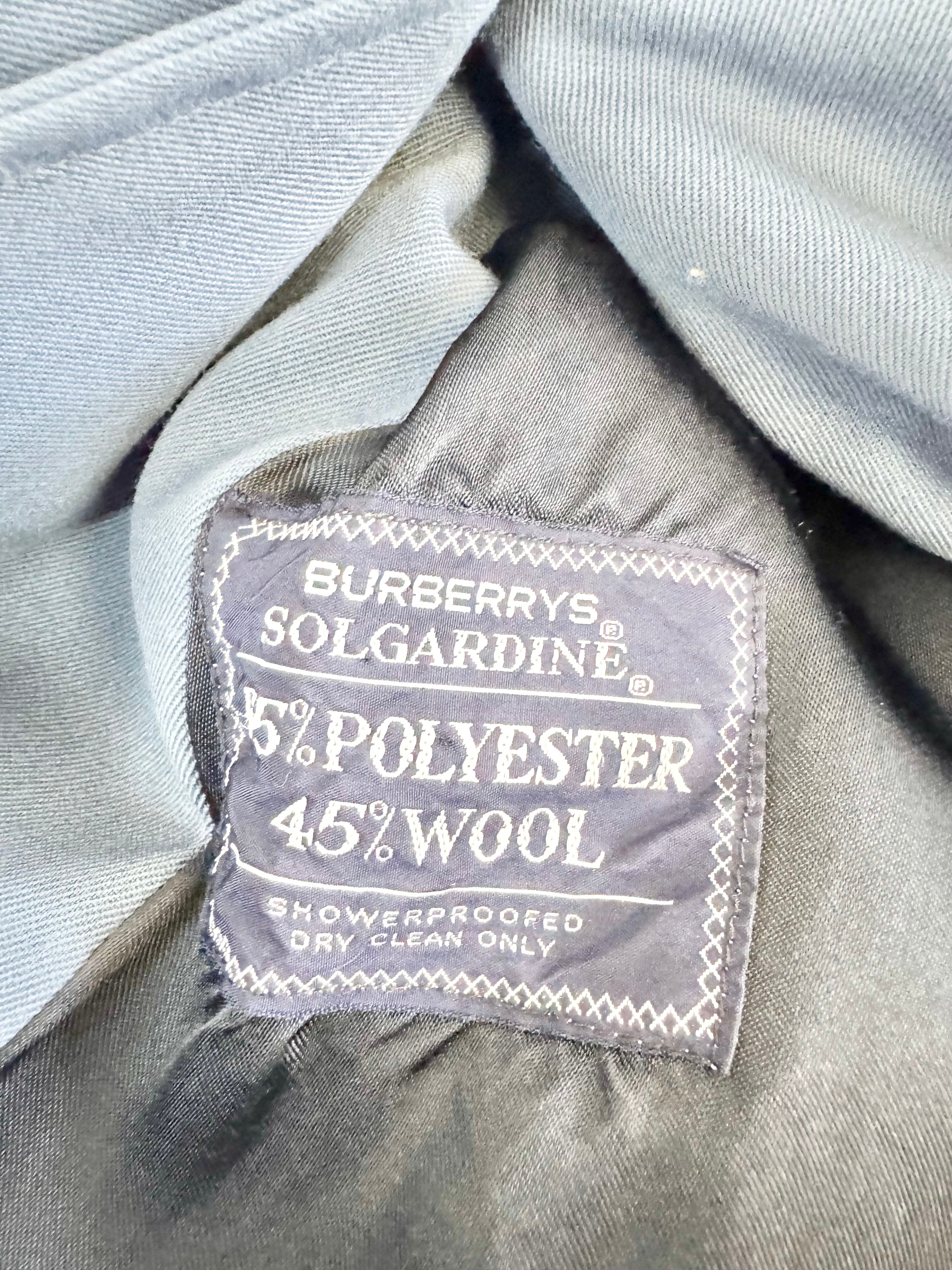 Vintage Burberry's Livid Blue Wool Blend Coat - L