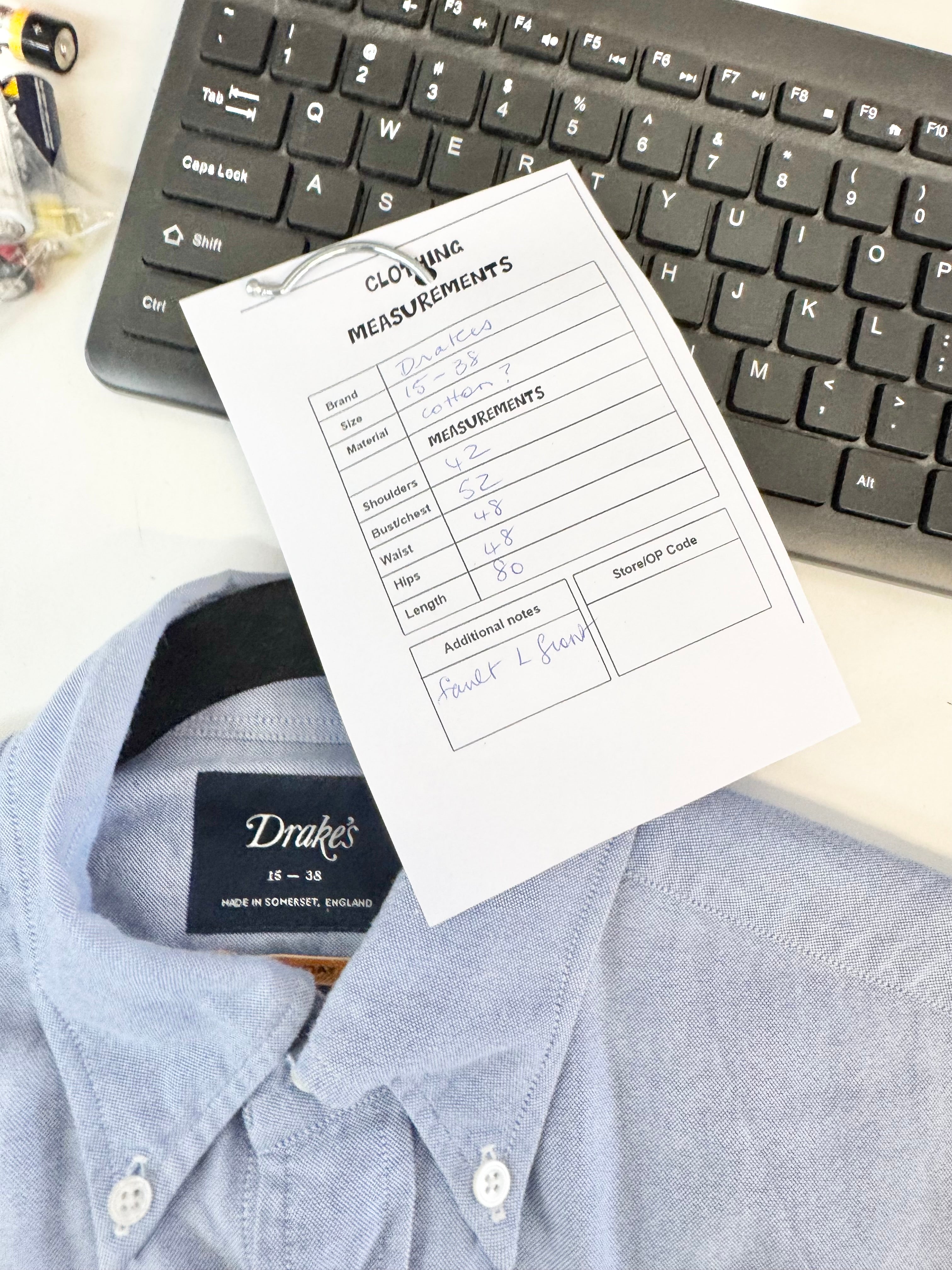 Drake's Blue Cotton Shirt - 15/38