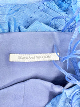 Vintage Scanlan Theodore Cobalt Blue Fringed Midi Dress - AU8/10