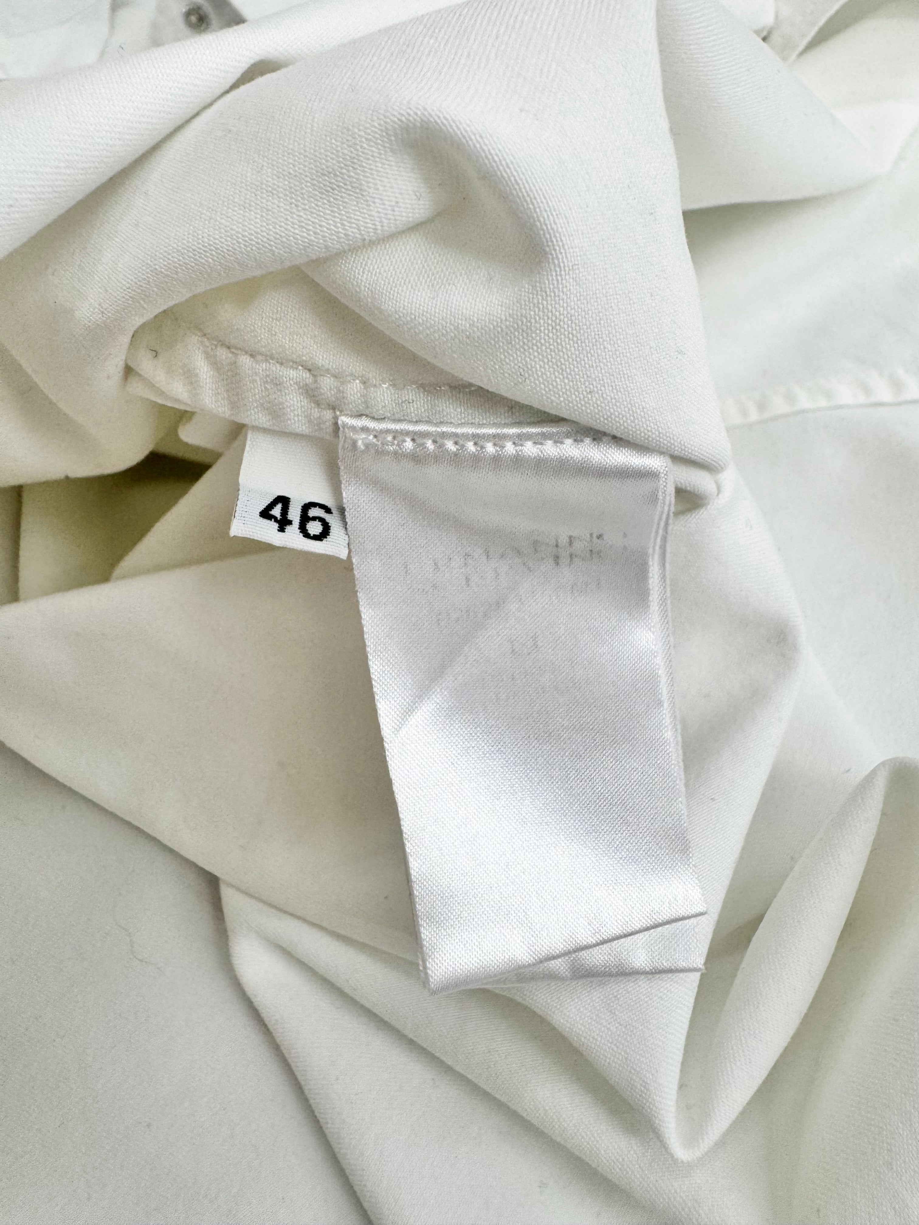 Ermanno Scervino Crisp Stud Embellished White Cotton Shirt - AU12/14