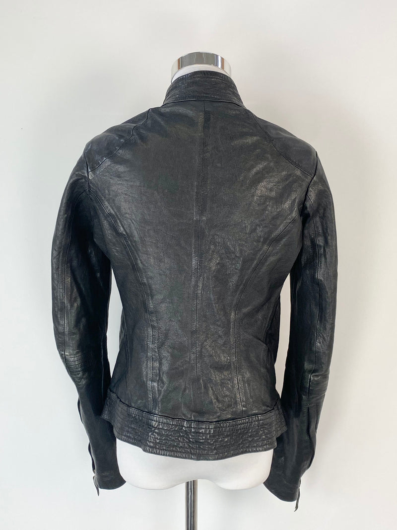 Hoss Black Leather Jacket - AU10/12