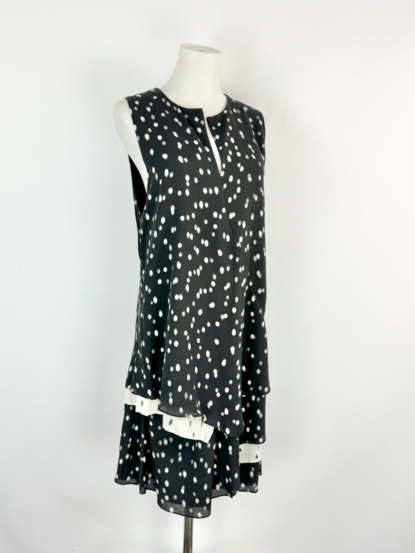 Proenza Schouler Spring Silk Black Polka Dot Ruffle Bridgerton Dress - AU8