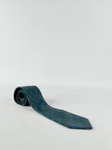 Vintage Balenciaga Blue Patterned Silk Tie