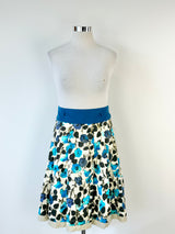 Anna Thomas Blue Floral Box Pleat Skirt - AU12