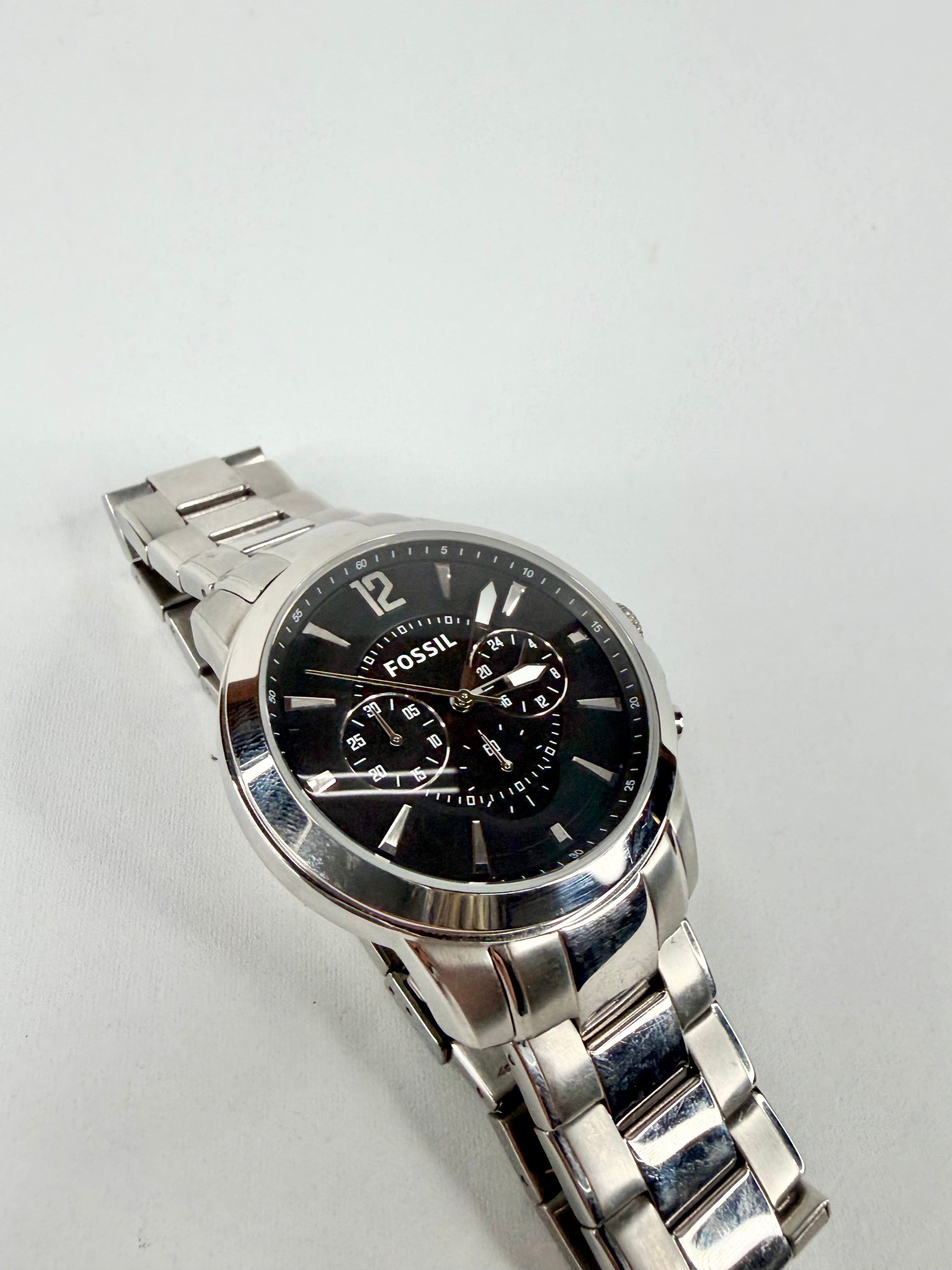 Fossil Polished Stainless Steel Chronograph Watch