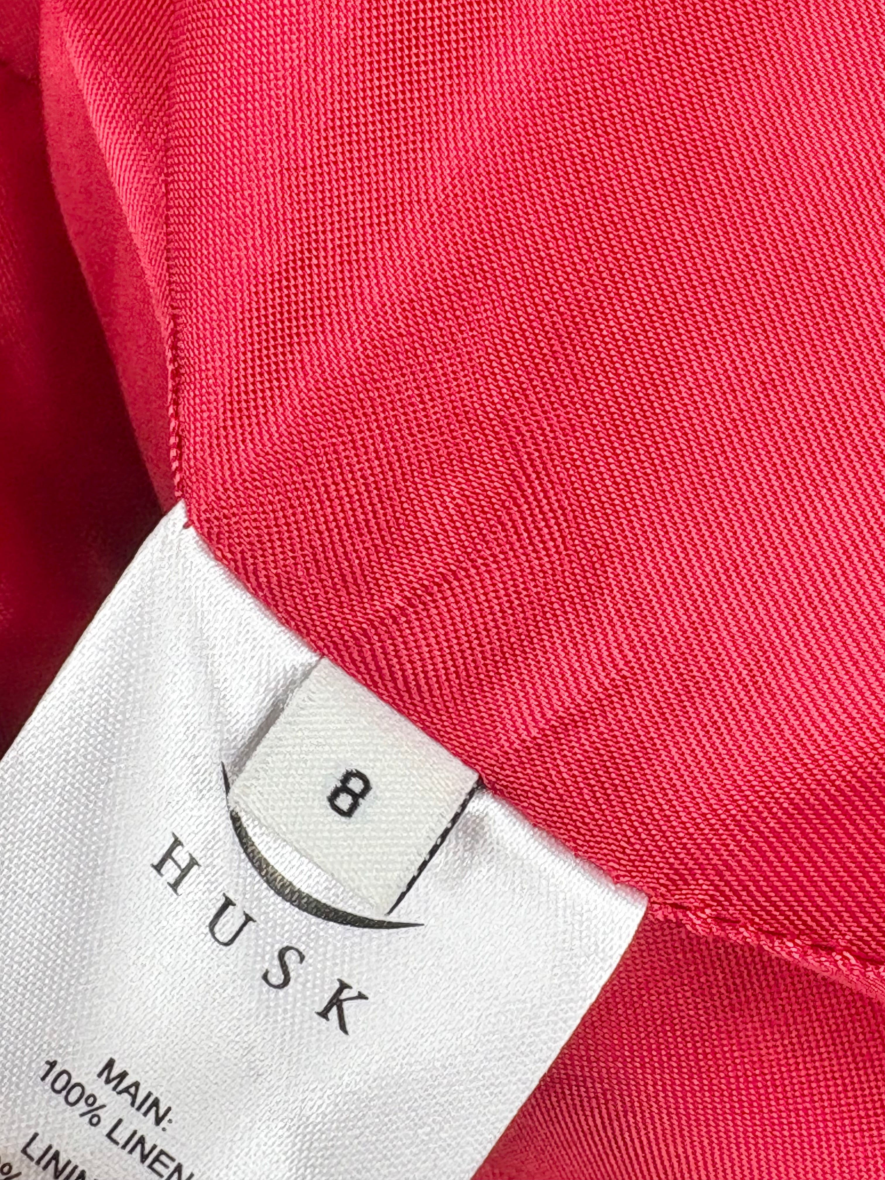 Husk Red Textured-Linen Blazer & Pants Set - AU8