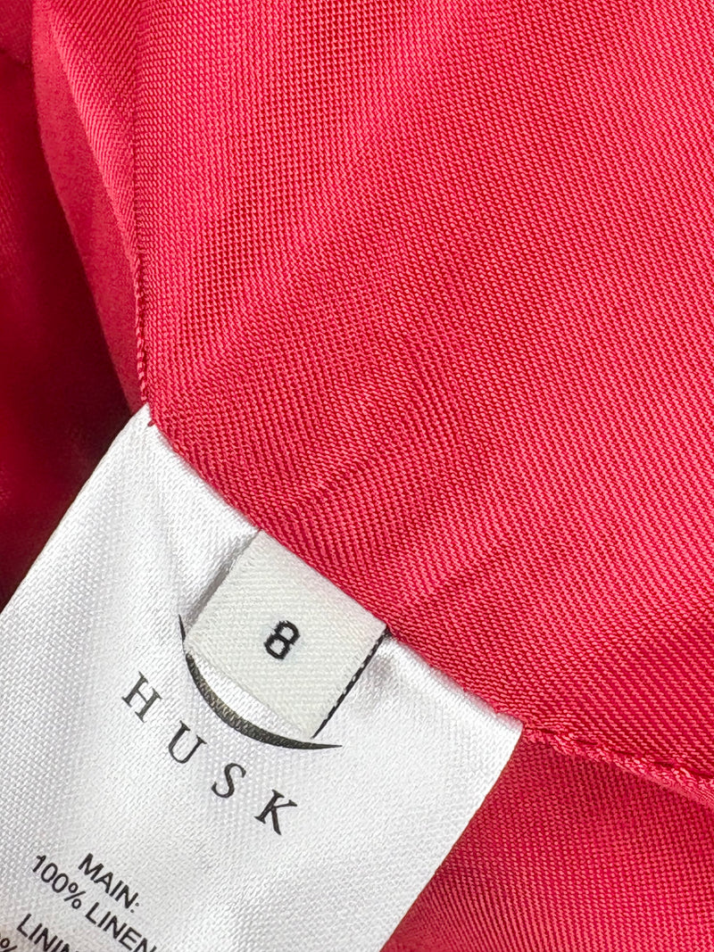 Husk Red Textured-Linen Blazer & Pants Set - AU8