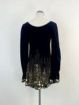 Karen Millen Black Silk Sequin-Embellished Blouse - AU8