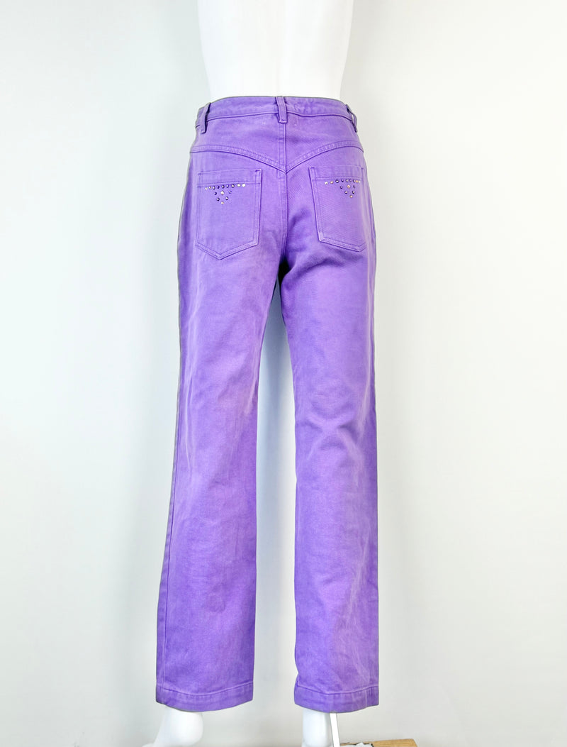 Paloma Wool Iris Purple Mid-Rise Straight Leg Jeans - 36