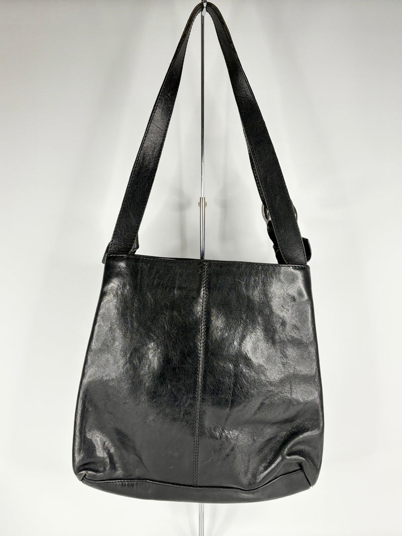 Modapelle Vintage Black Leather Shoulder Bag