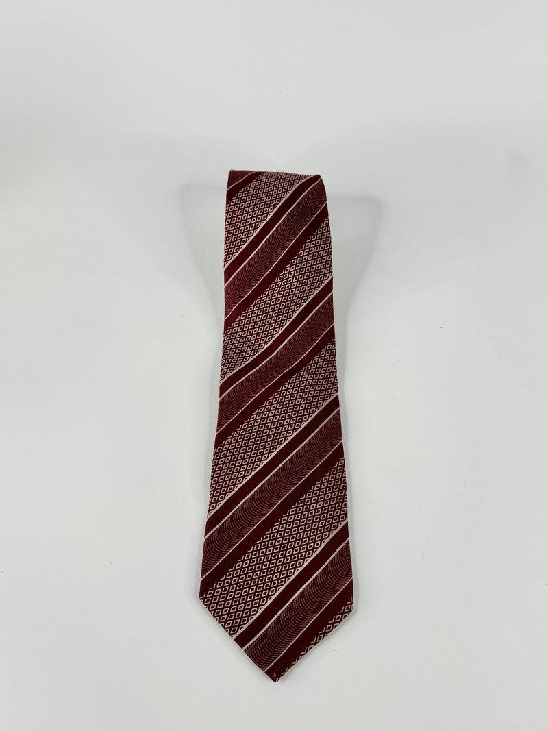 Giorgio Armani Red & White Striped Tie