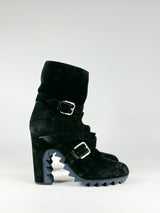 Jil Sanders Black Suede Heeled Boots - EU39