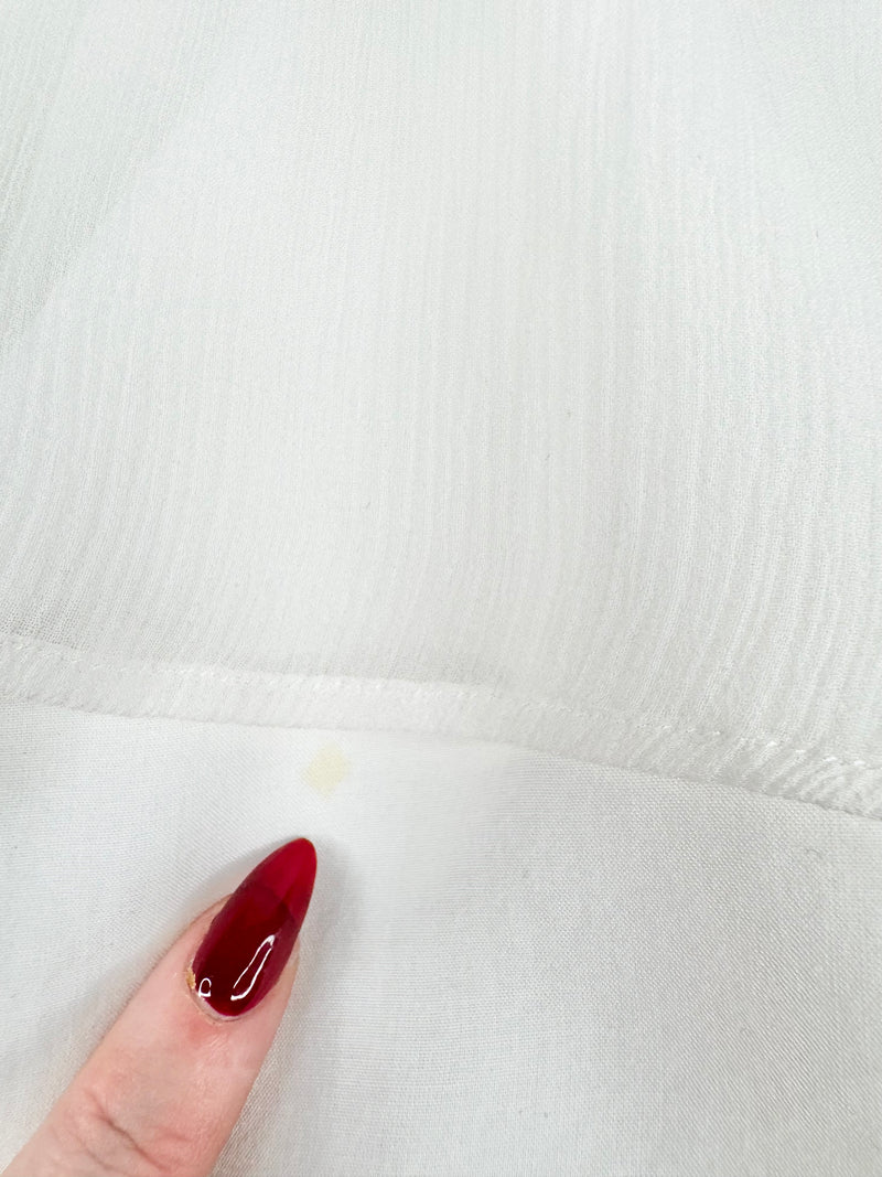 White Suede 'Silk X Blouse' NWT - AU12