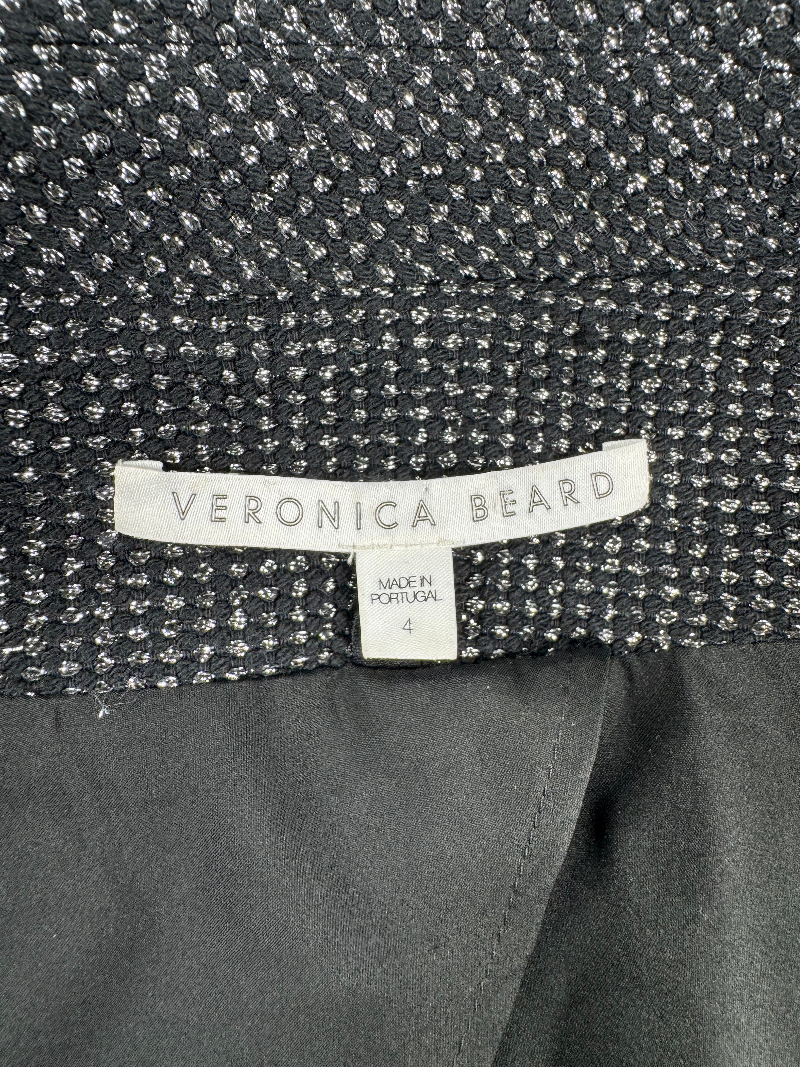 Veronica Beard Black & Silver Woven Blazer - AU12
