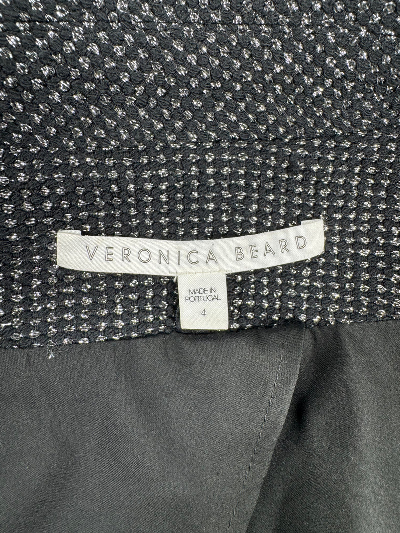 Veronica Beard Black & Silver Woven Blazer - AU12