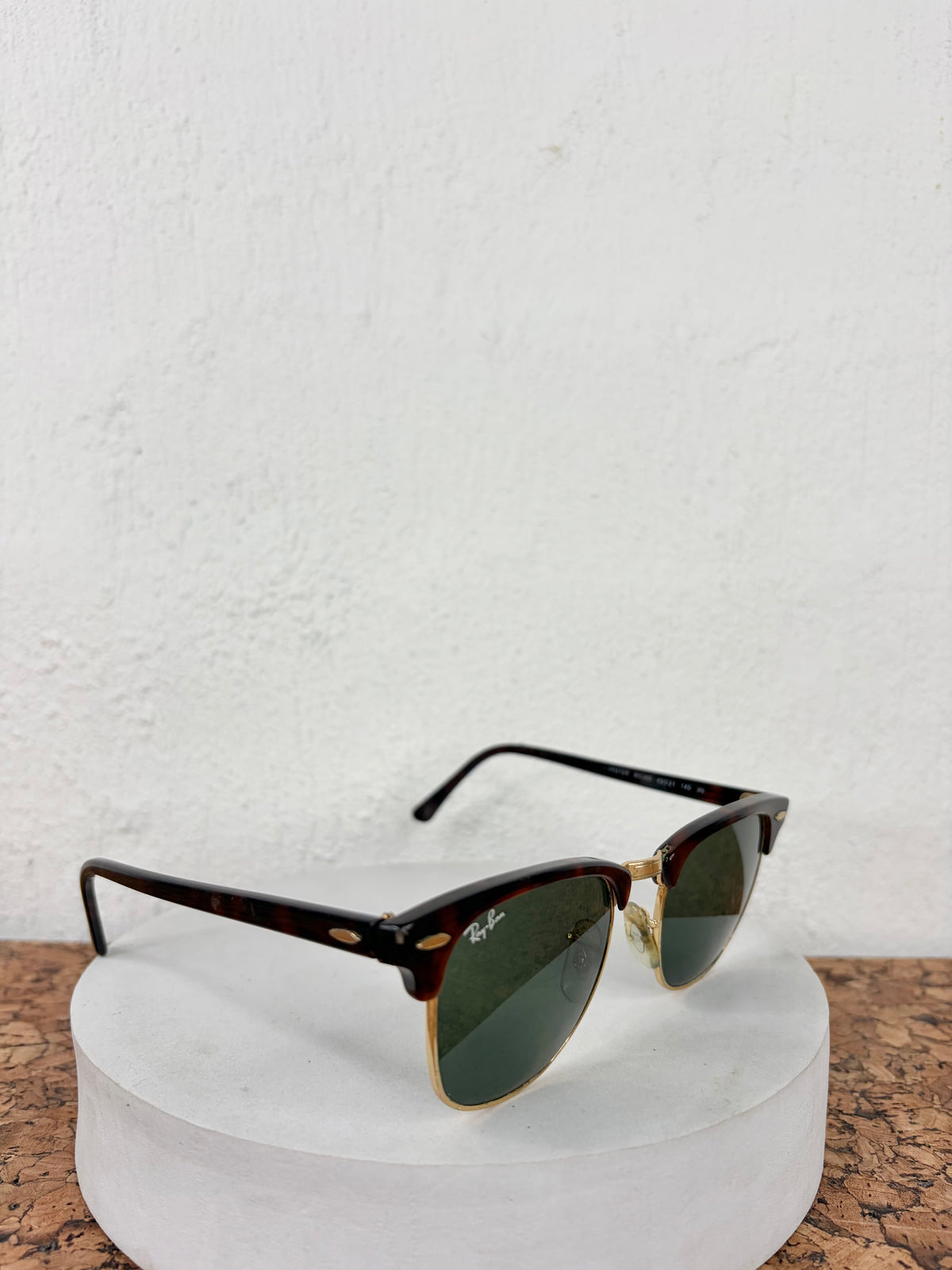 Ray-Ban Tortoiseshell & Gold 'Clubmaster' Sunglasses