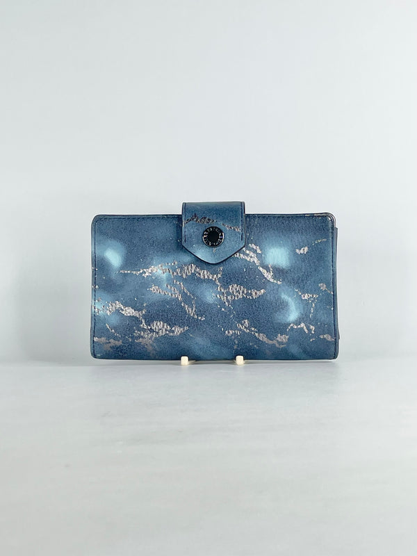 Aimee Kestenberg Navy Blue & Silver Camo Leather Wallet