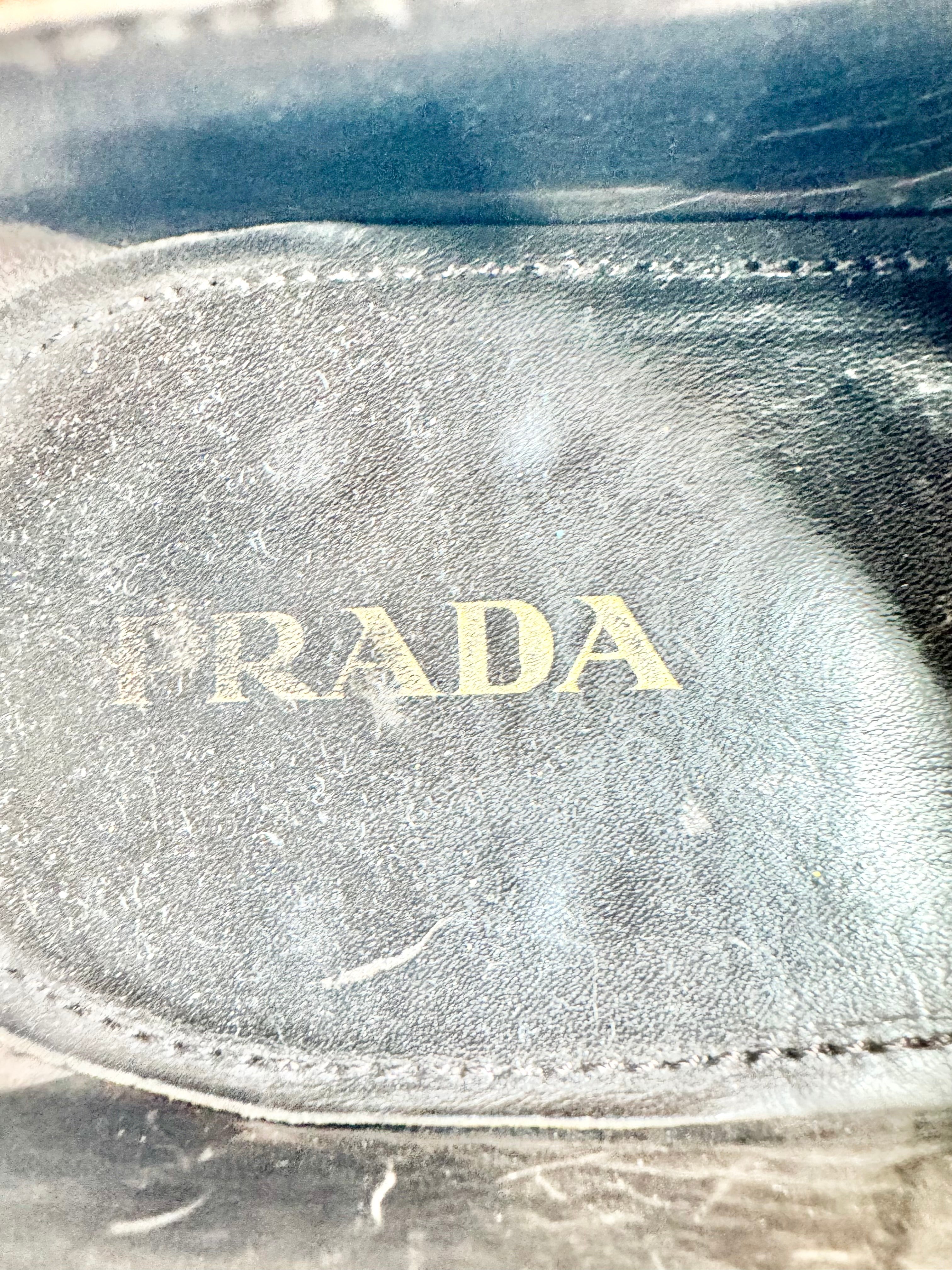 Prada Burnished Brown Leather Brogue Oxfords - EU41