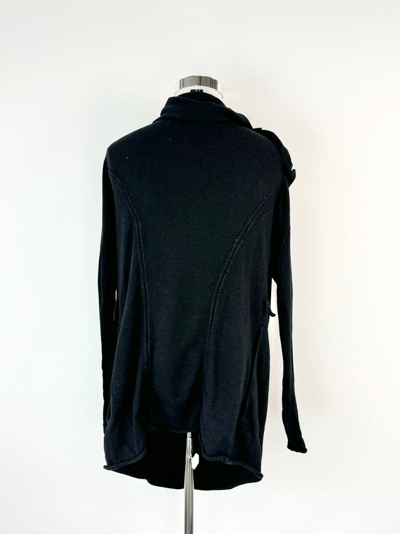 Alistair Trung Black Asymmetrical Cardigan - AU8/10