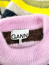 Ganni Multicolour Puff Sleeve Striped Jumper - AU6/8