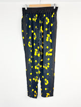 3:1 Philip Lim Black & Orange Cherry Patterned Sheer Slacks - AU8/10