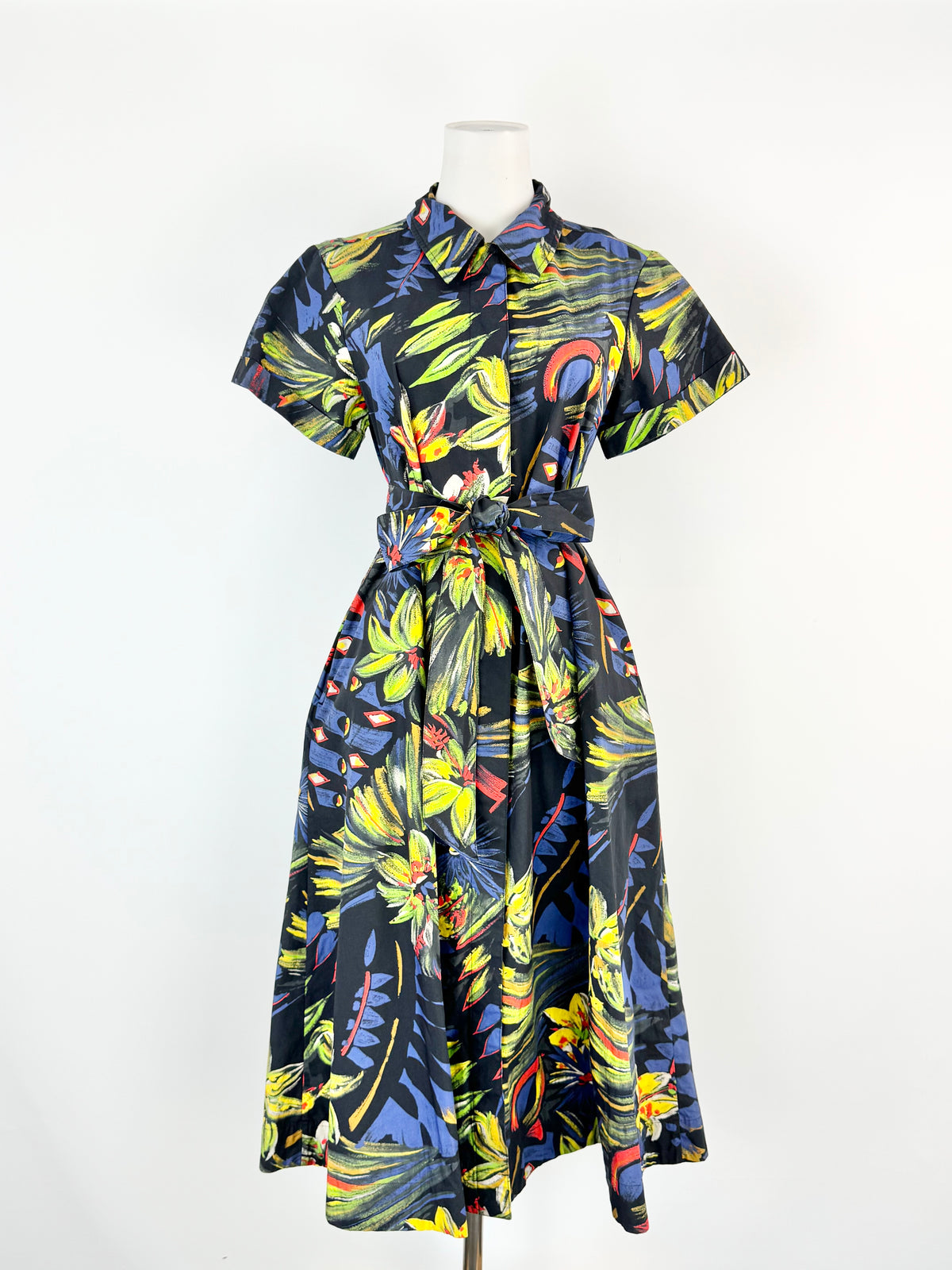 Toast Blue Short Sleeve Poplin Dress - AU8
