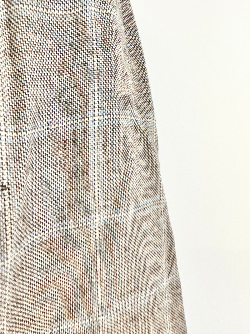 Etro Milano Grey & Blue Plaid Blue Cashmere Blazer - 50