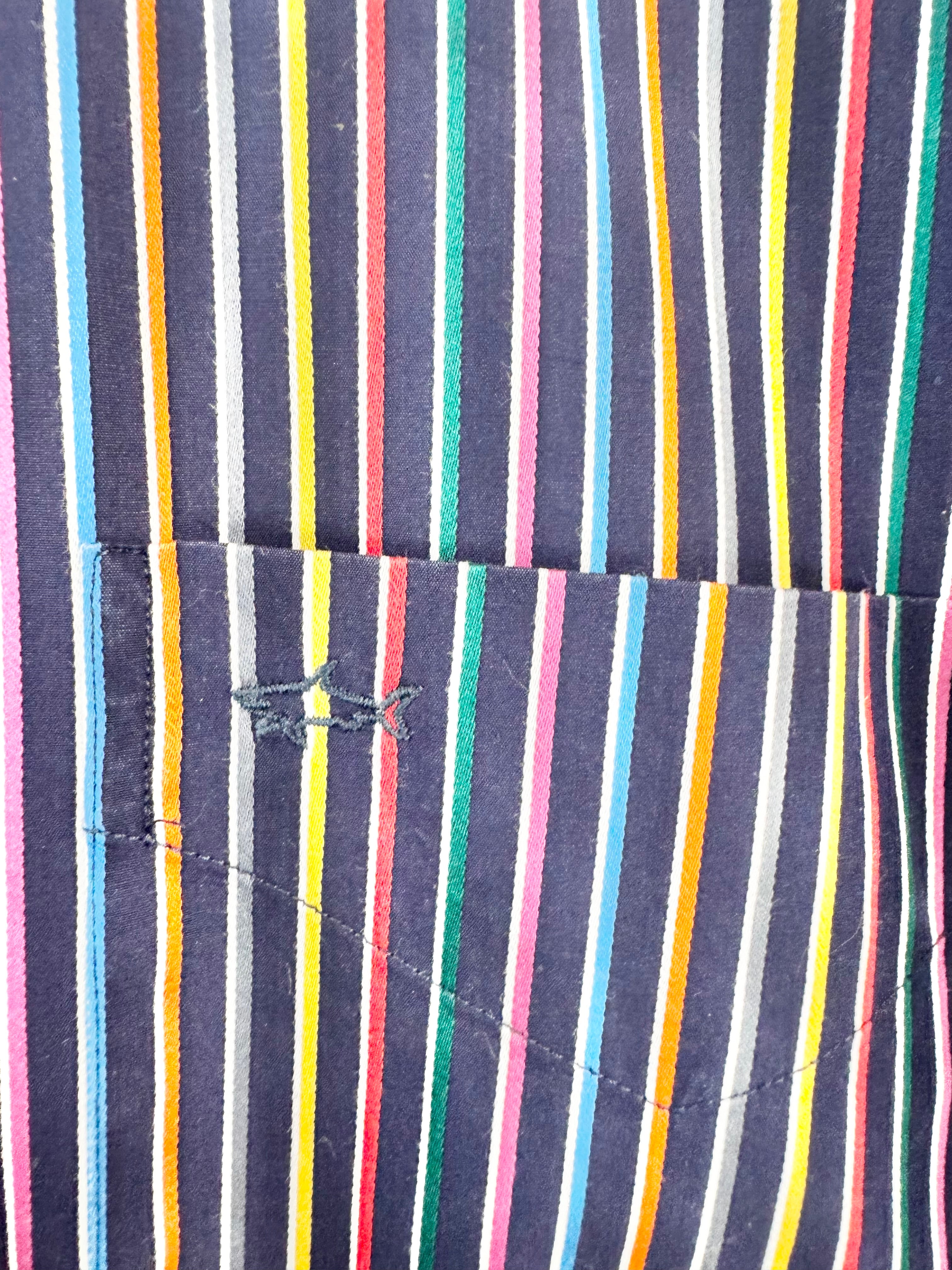 Paul & Shark Navy Rainbow Stripe Cotton Shirt - 43