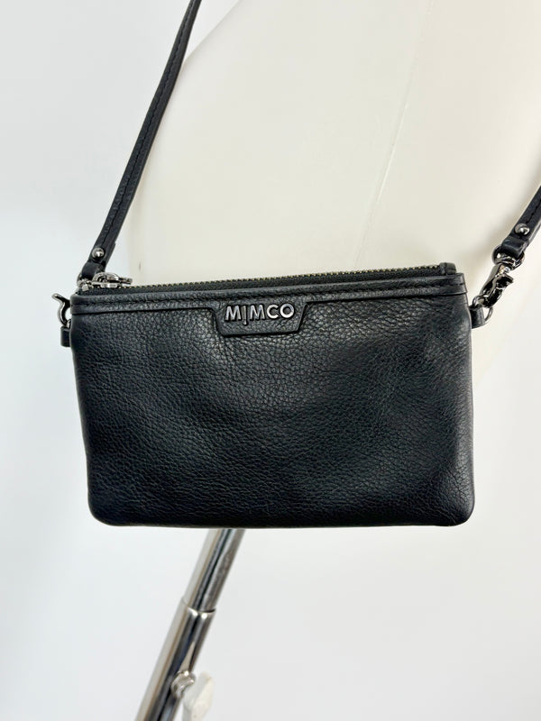 Mimco Black Leather 'Classico' Small Pouch
