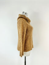 Armani Exchange Wool, Mohair & Silk Blend Tan Jumper - AU6/8