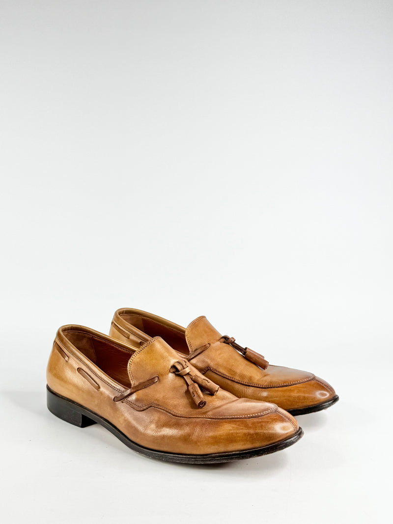 Smooth Tan Leather Loafers - EU45