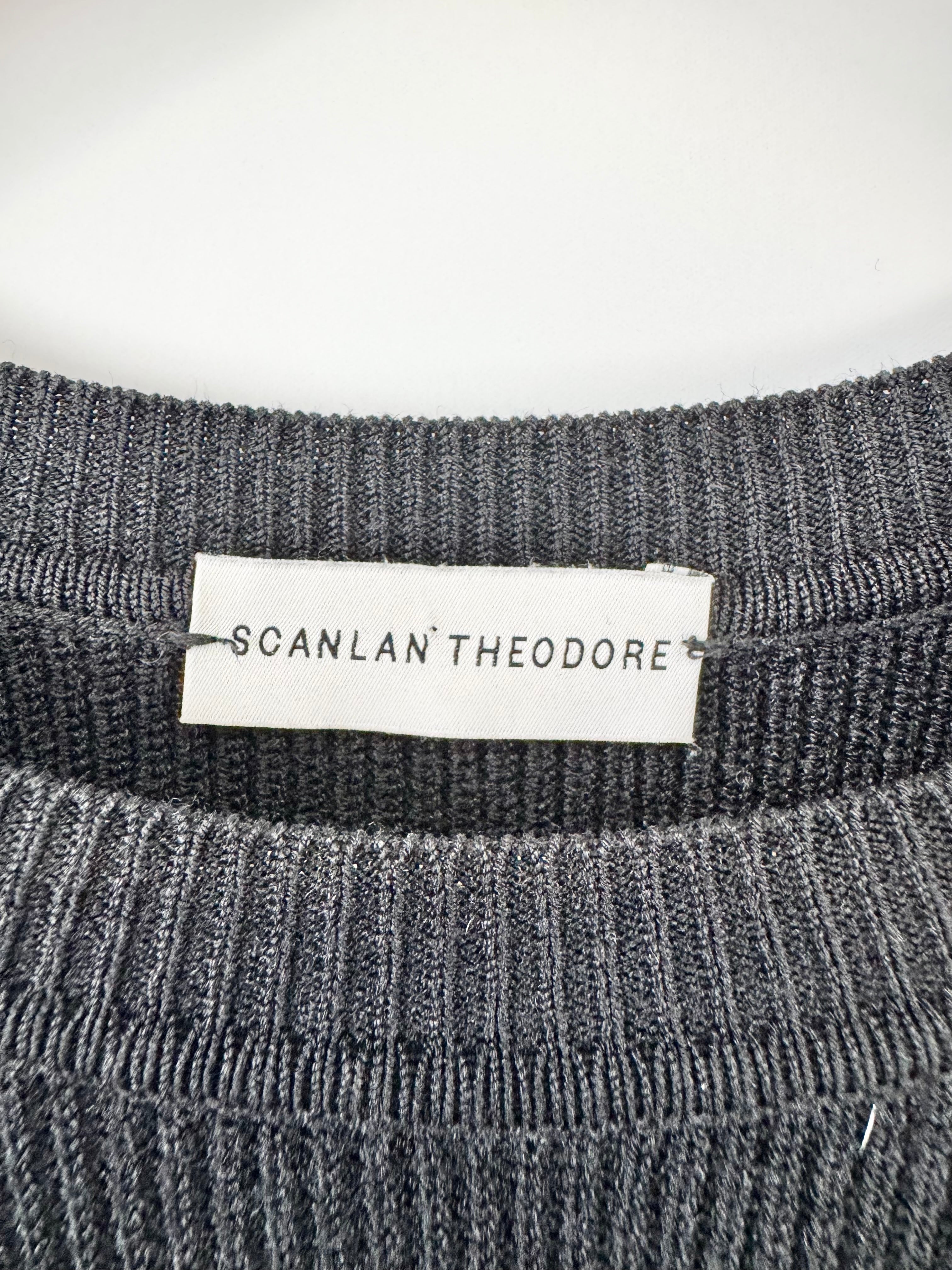 Scanlan Theodore Black Asymmetrical Rib Knit Sweater - AU12/14